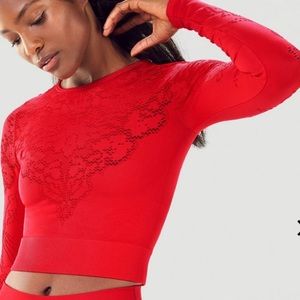 Flora Seamless Cropped Long Sleeve Workout Top